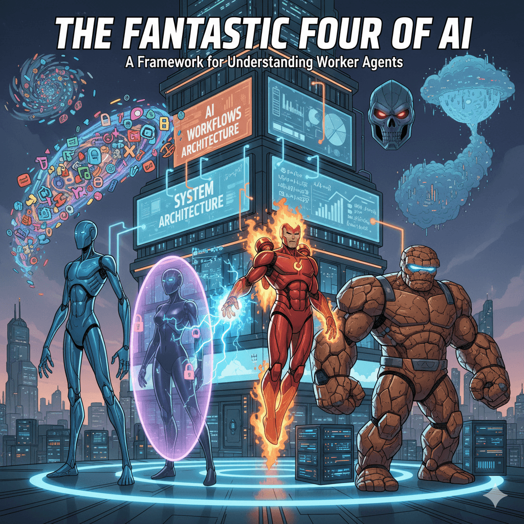 Featured image for: The Fantastic Four of AI: A Framework for Understanding how worker agents contribute to the processes of an ai system.